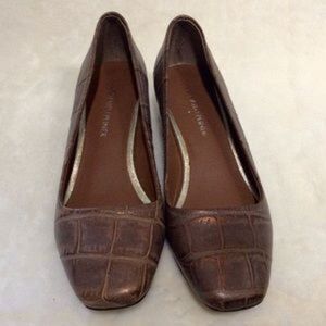 Donald J. Pliner Reptile Embossed Leather Flats